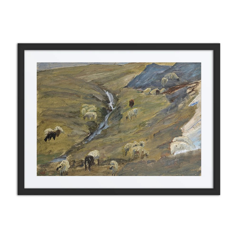 Flock of Sheep on an Alp