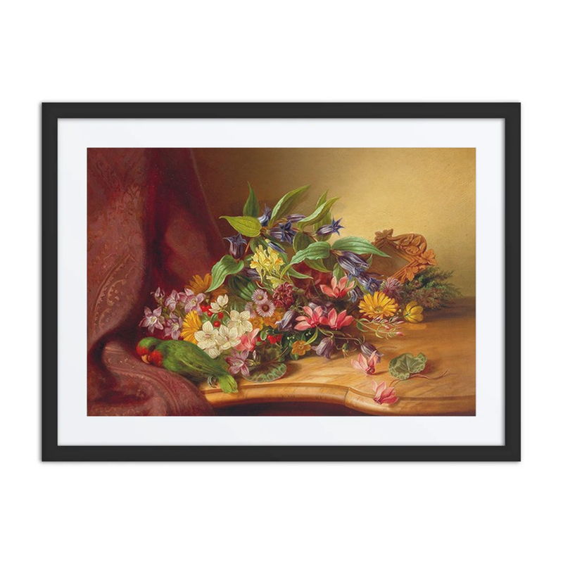 Flower Piece with Parrot