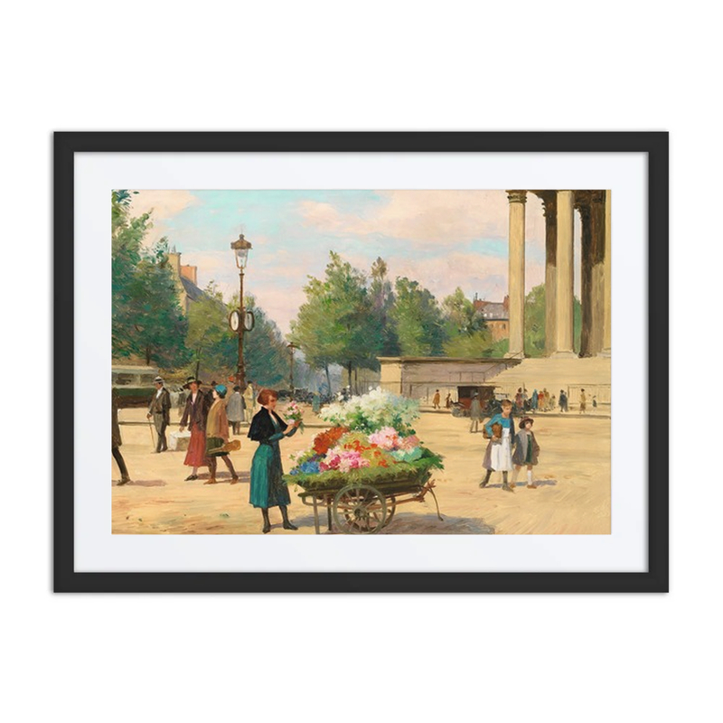 Flower Vendor Before the Madeleine Church, Paris