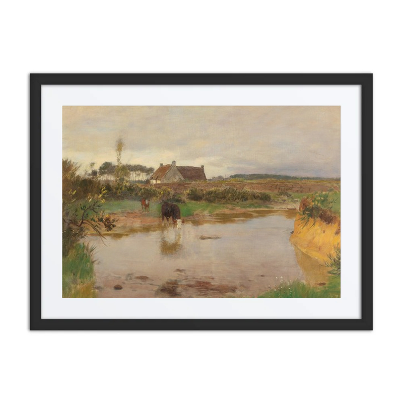 Flusslandschaft Mit Kühen