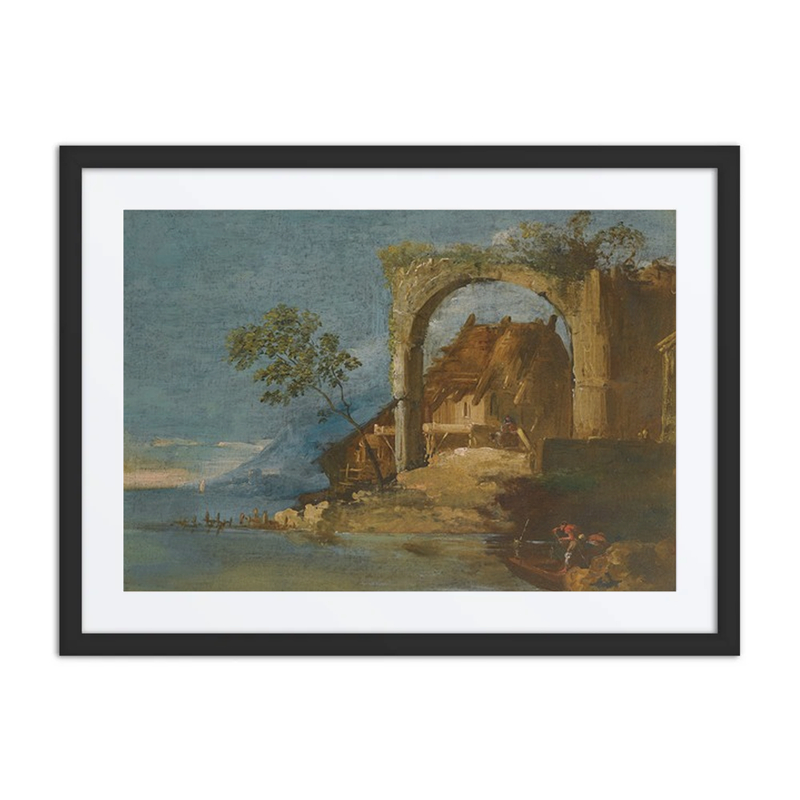 Fluvial Landscape with Figures in a Boat
