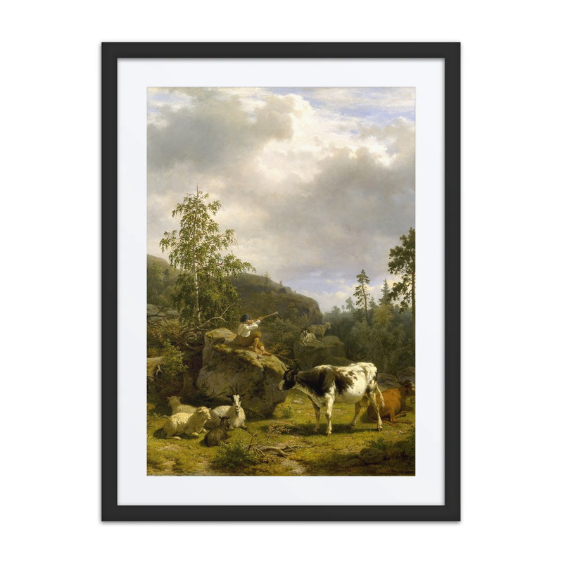 Forest Landscape with a Shepherd Boy and Cattle