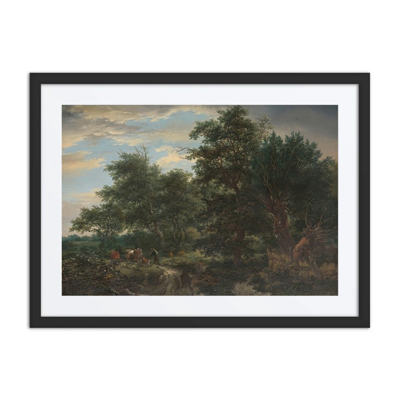 Forest Scene with Cows