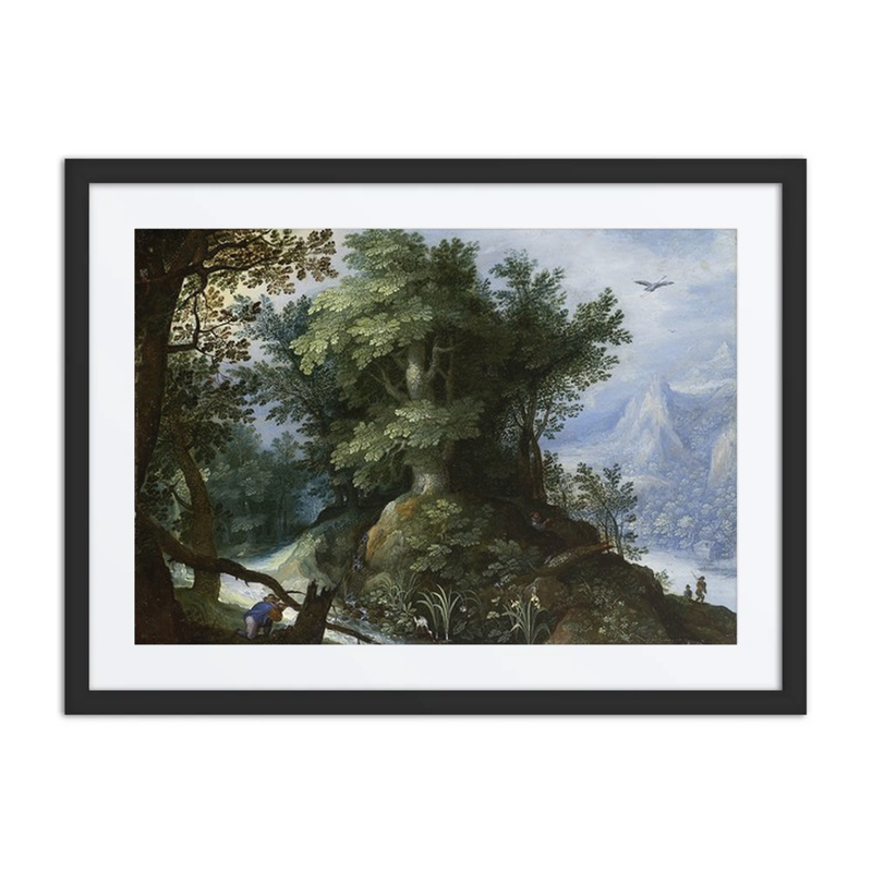 Forest Scene with Hunters
