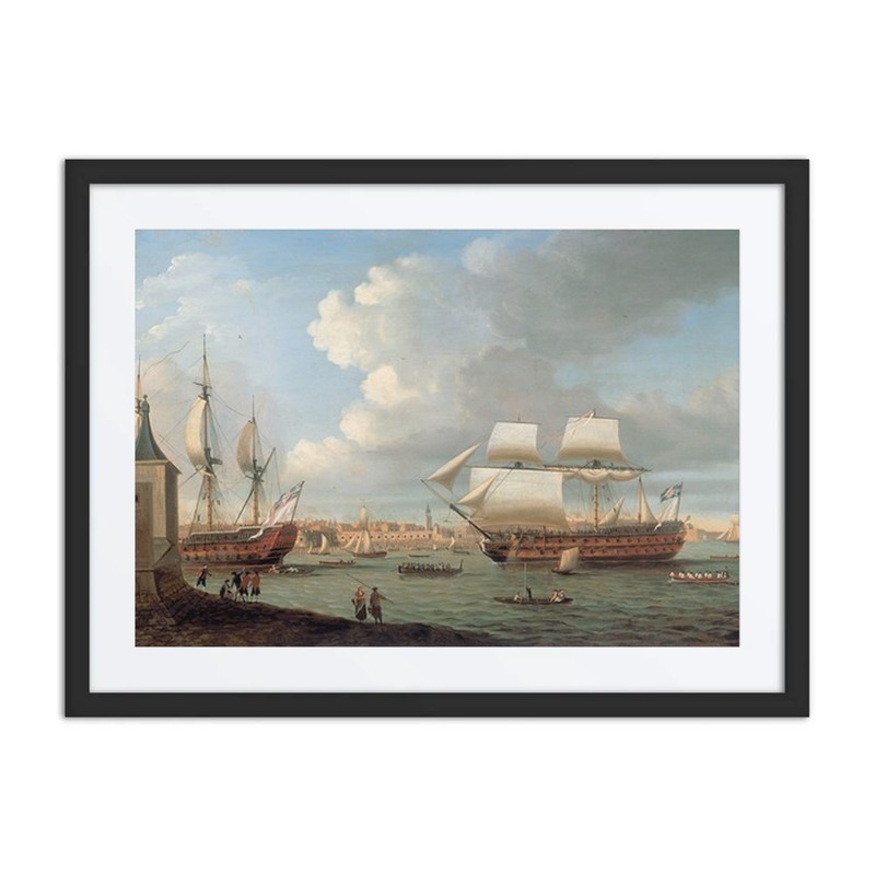Foudroyant and Pégase Entering Portsmouth Harbour, 1782