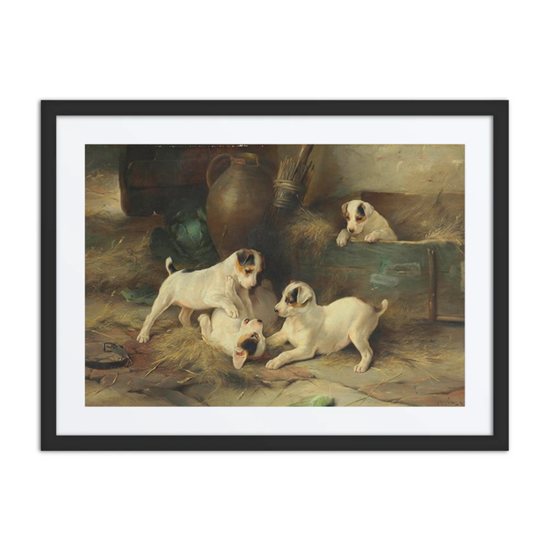 Four Puppies at Play