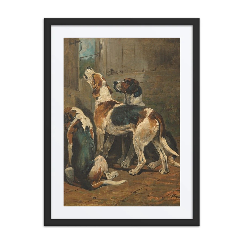 Foxhounds at a Kennel Door