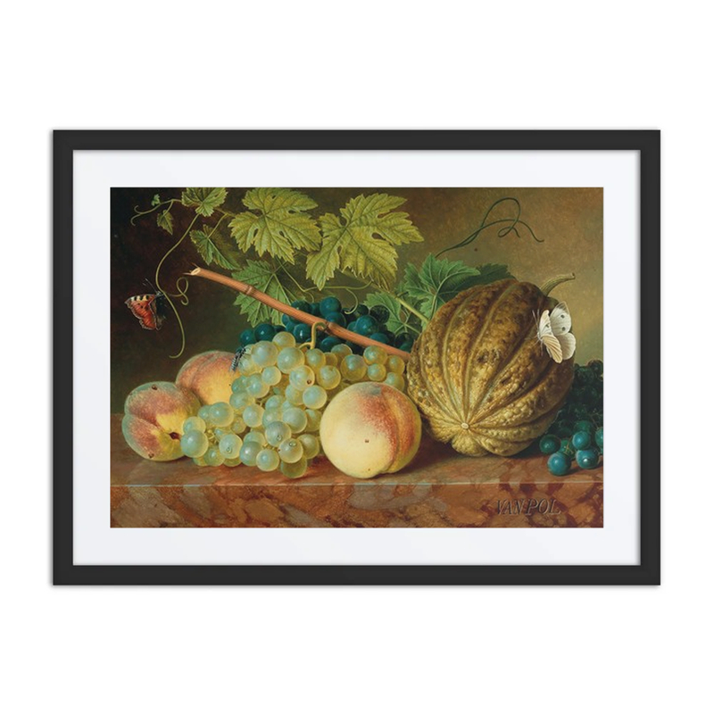 Fruit Still Life with a Wasp and Butterflies