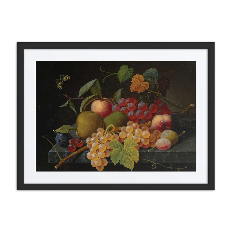 Fruit Still Life with Moth