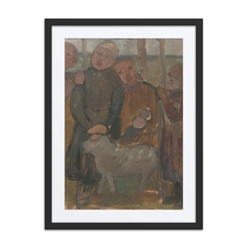 Fünf Kinder Mit Schaf