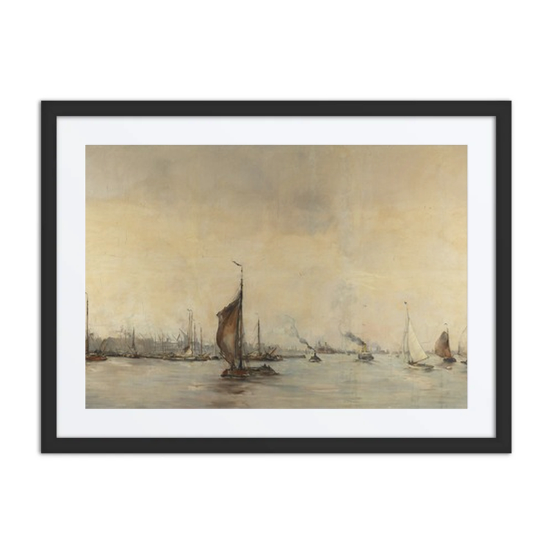 Gezicht Op Het Ij Vanaf de Oranjesluizen Bij Schellingwoude Naar Het Westen