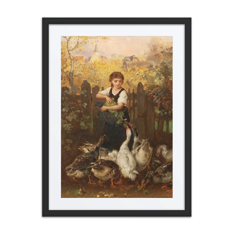 Girl Feeding Geese