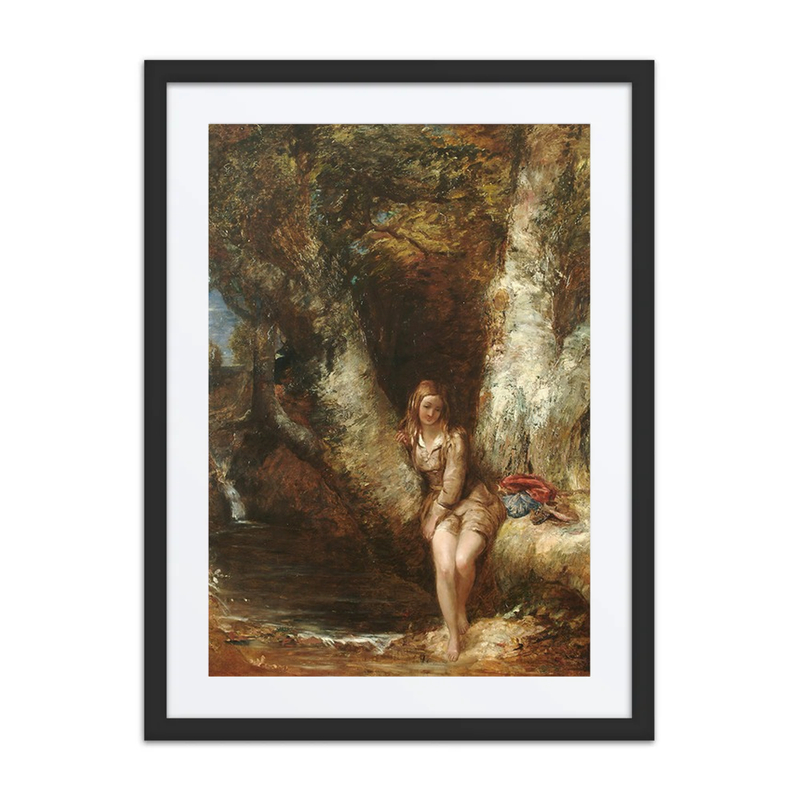 Girl Seated Before a Woodland Pool