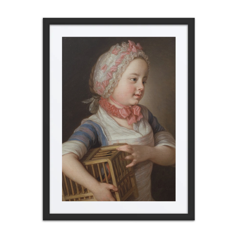 Girl with Bullfinch in a Cage