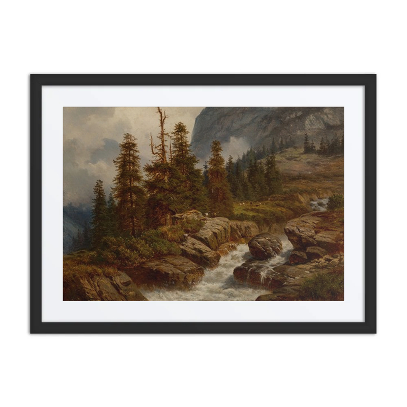 Goats by an Alpine Stream