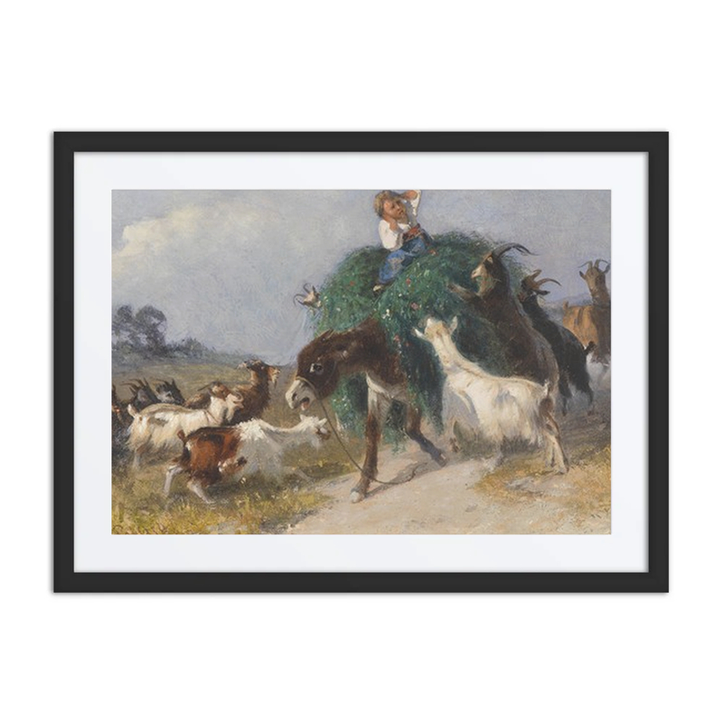 Goats on a Hay Wagon