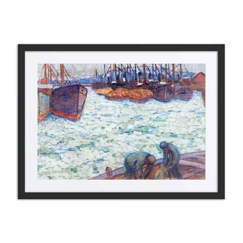 Gothenburg Harbour with Boats in the Ice