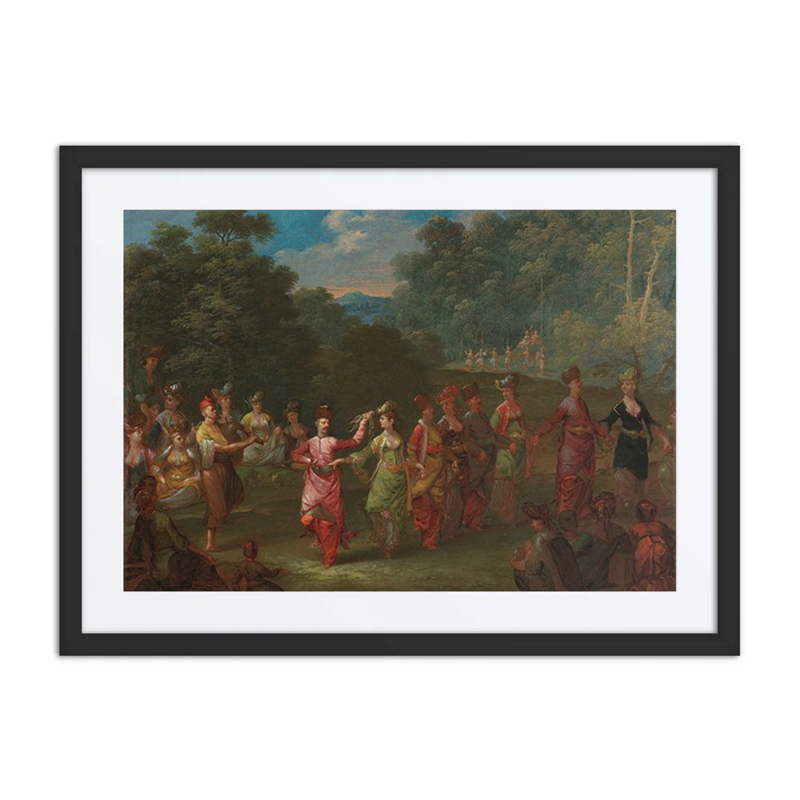 Greek Men and Women Dancing the Khorra