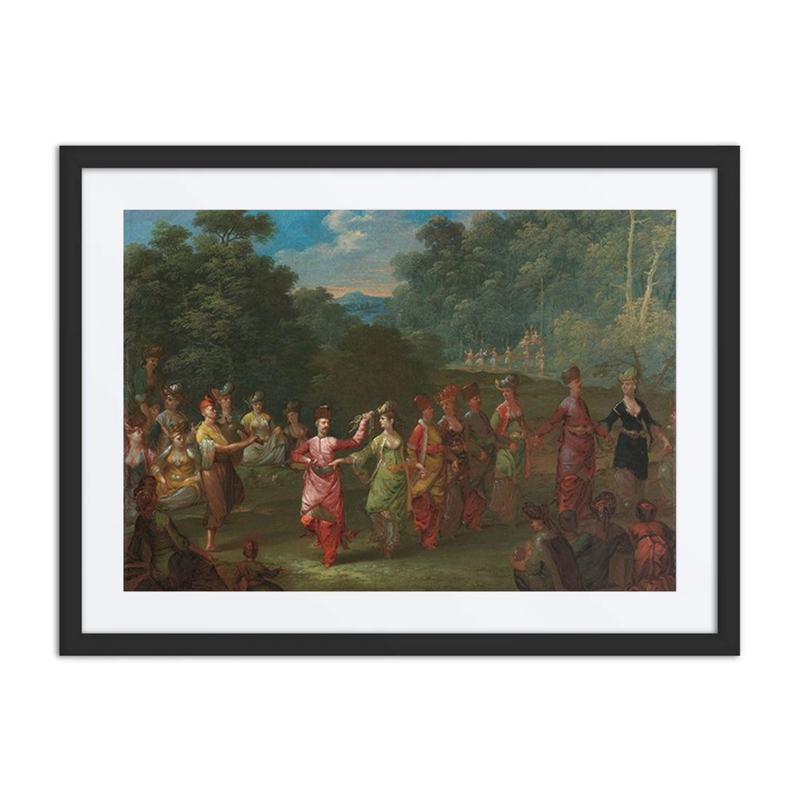 Greek Men and Women Dancing the Khorra