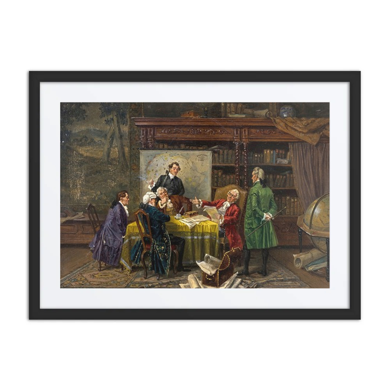 Herrenrunde Im Bibliothekszimmer