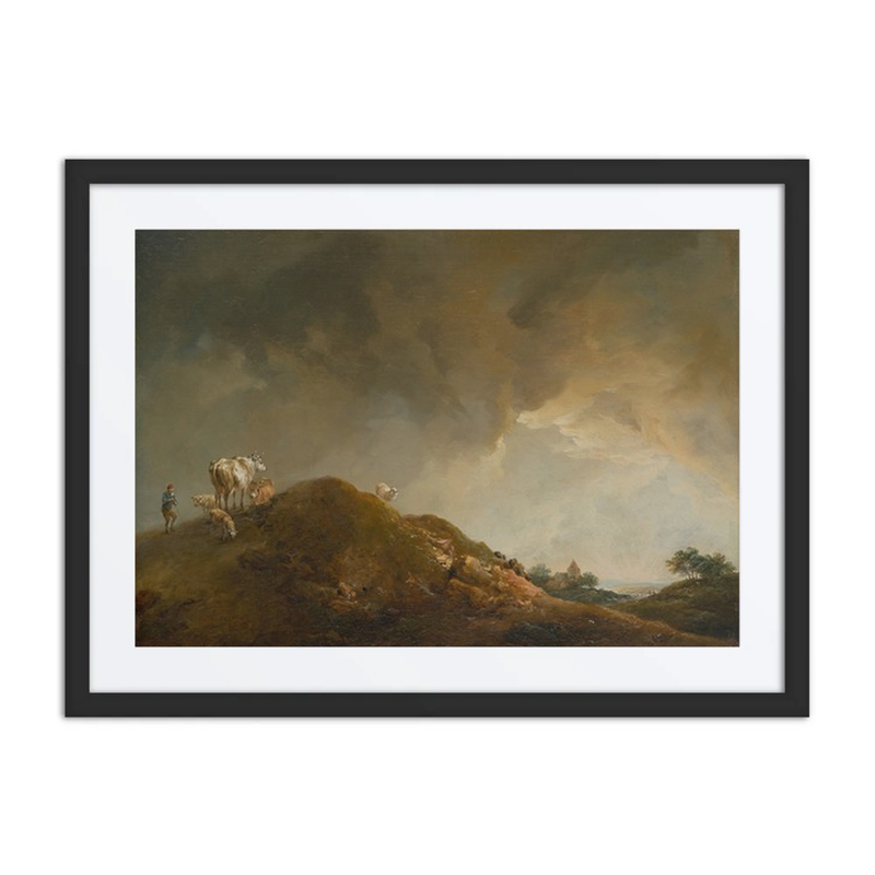 Hilly Landscape with Cattle and Sheep
