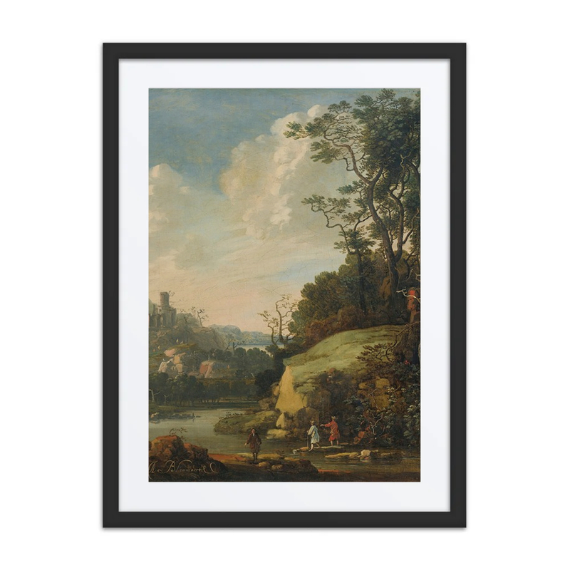 Hilly Landscape with Figures by a River
