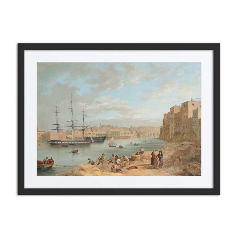 H.M.S. Champion Moored off Fort St Angelo, Valetta, Malta