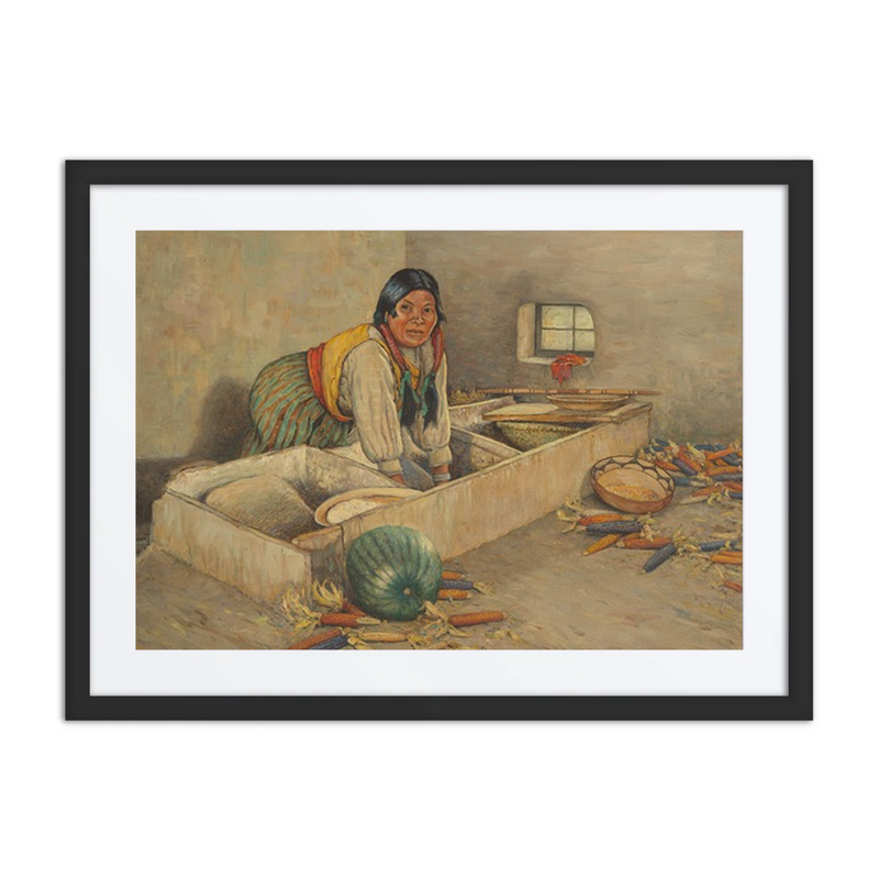 Hopi Woman Grinding Corn