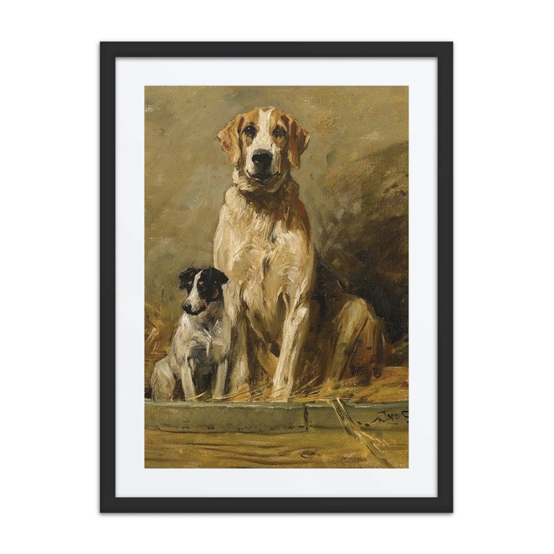 Hound and Terrier in a Kennel