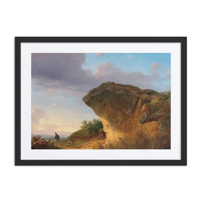 Hunter Before a Rock