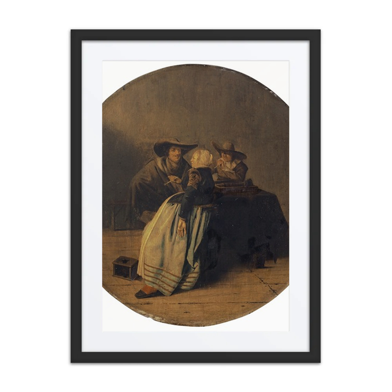 Interior with a Party Smoking Around a Table