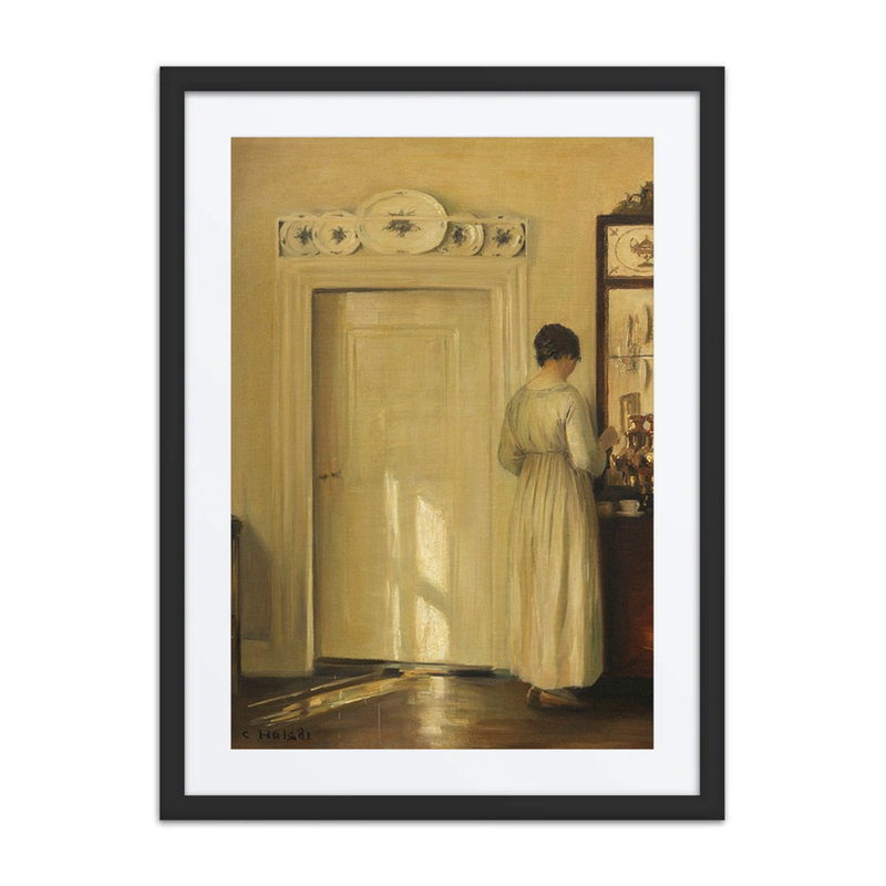 Interior with Woman Making Tea