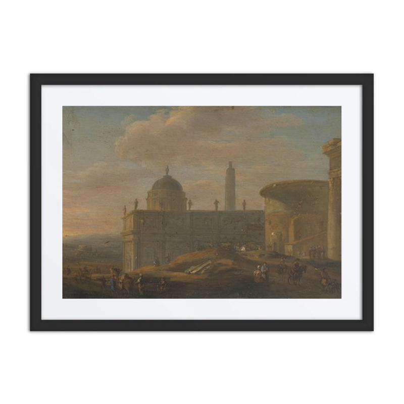 Italian Cityscape with Ancient Roman Ruins