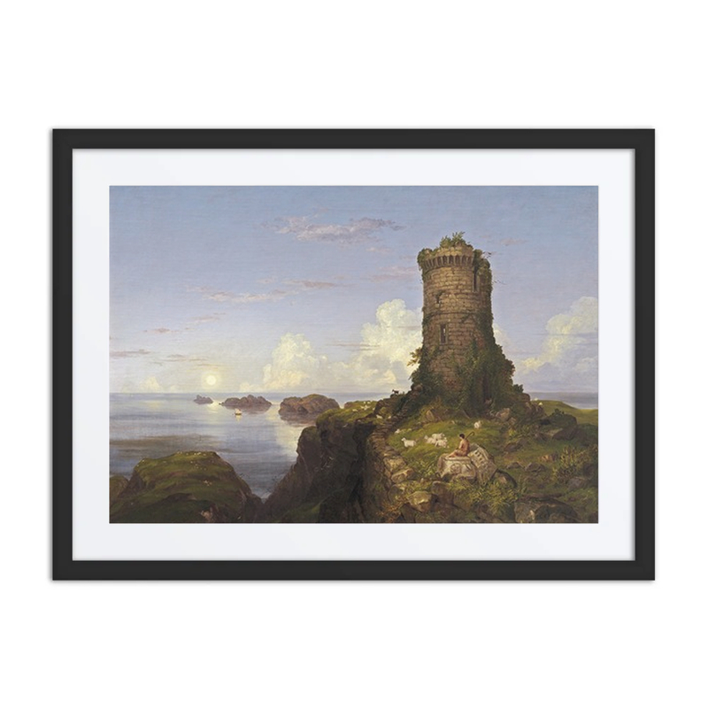 Italian Coast Scene with Ruined Tower