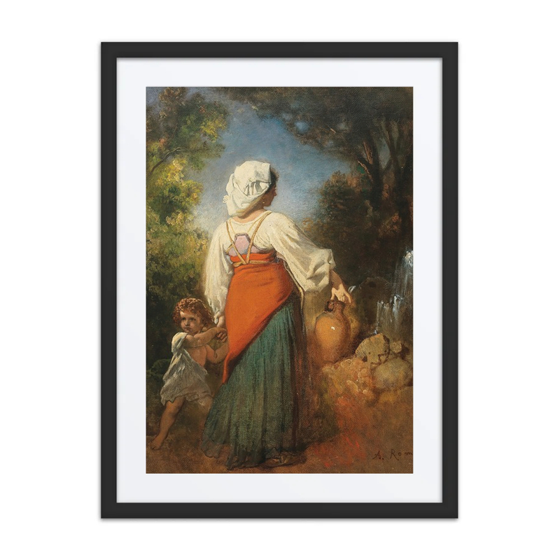 Italienerin Mit Kind Am Brunnen