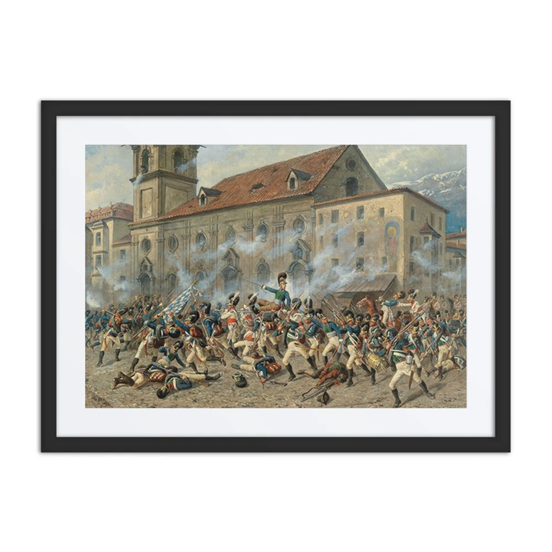 Karl Freiherr Von Ditfurth Fighting the Tyroleans in Front of the Hospital Church in Innsbruck