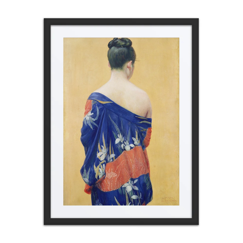 Kimono with Iris Pattern