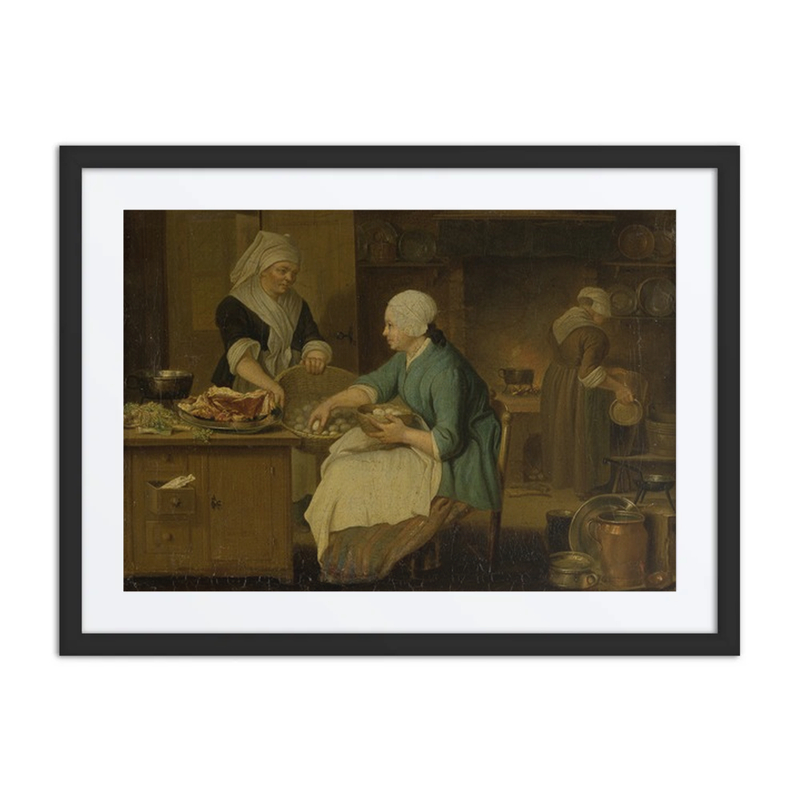 Kitchen Interior with Three Women