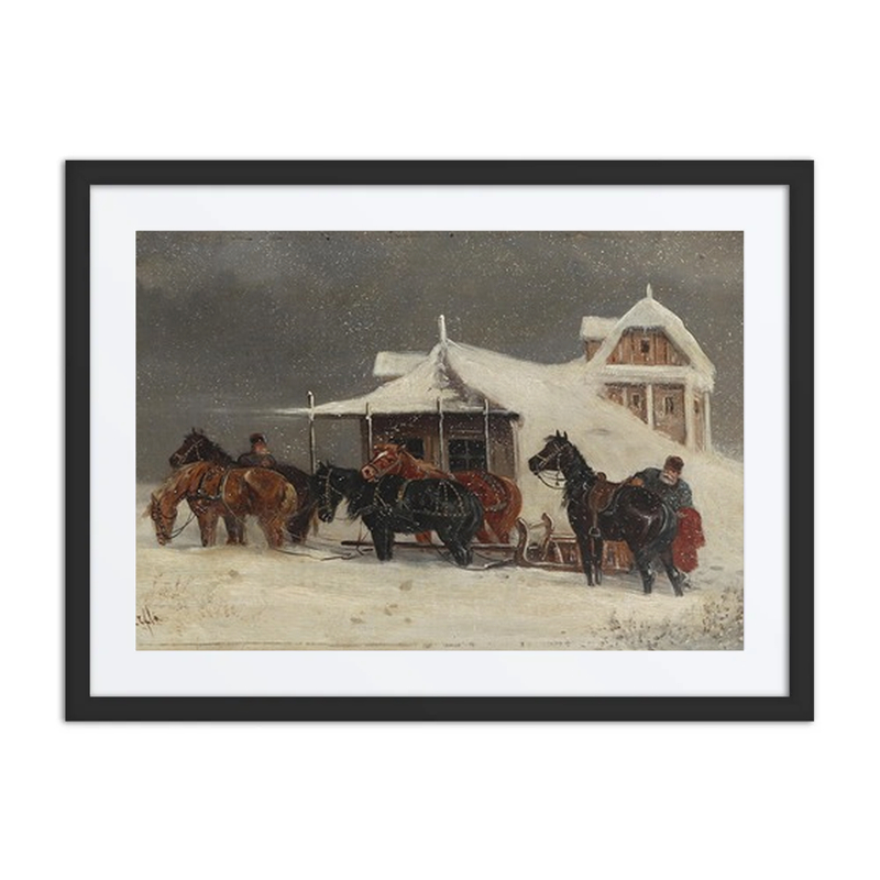 Kutsche Bei Scheegestöber