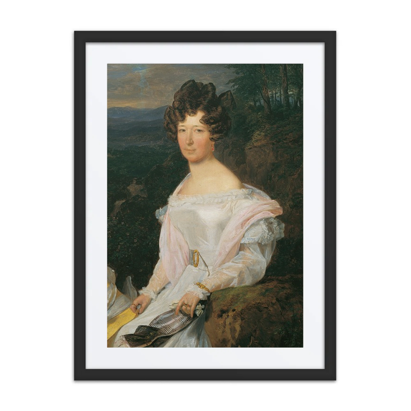 Lady in a White Dress Before a Vienna Woods Landscape