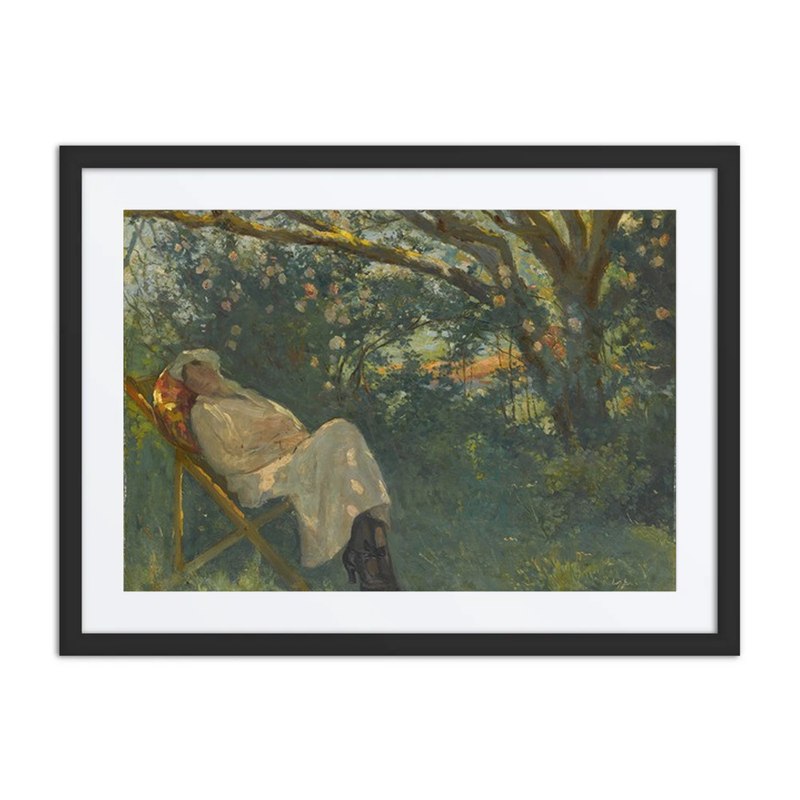 Lady in Pink on a Chaise Longue