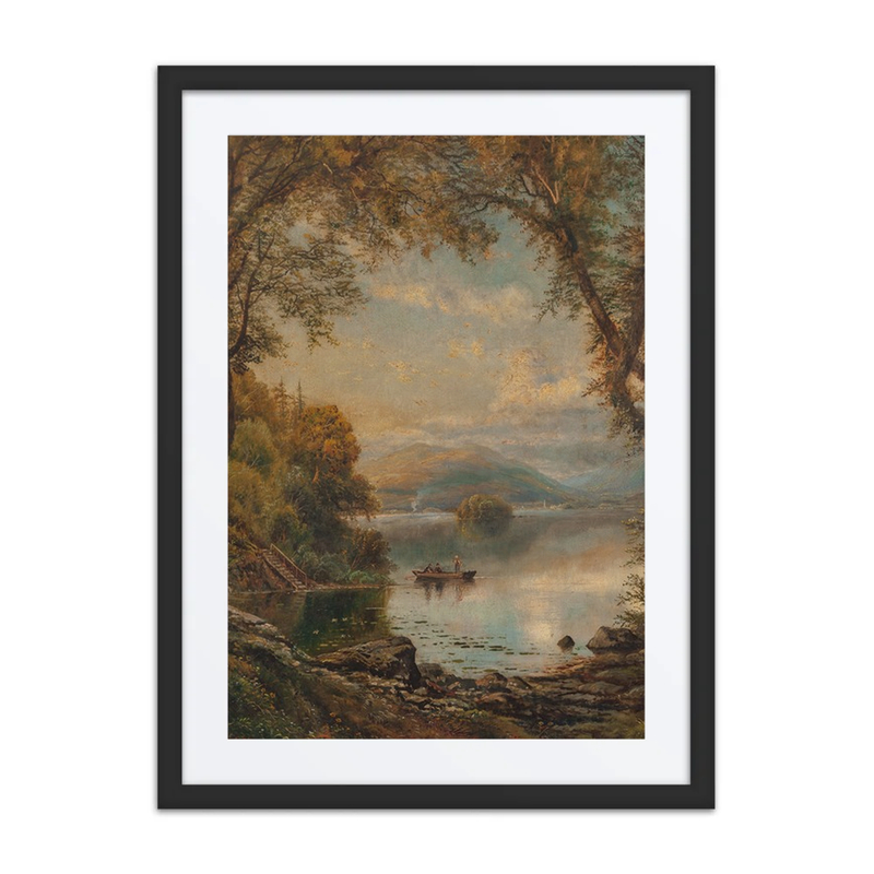 Lake Landscape with Fishermen