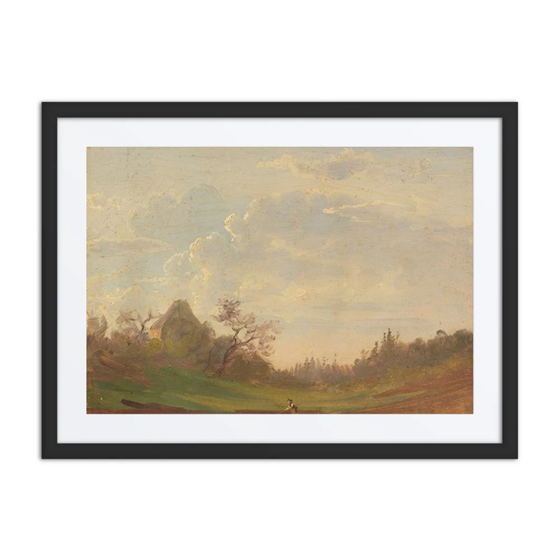 Landscape Study with a Plowing Farmer
