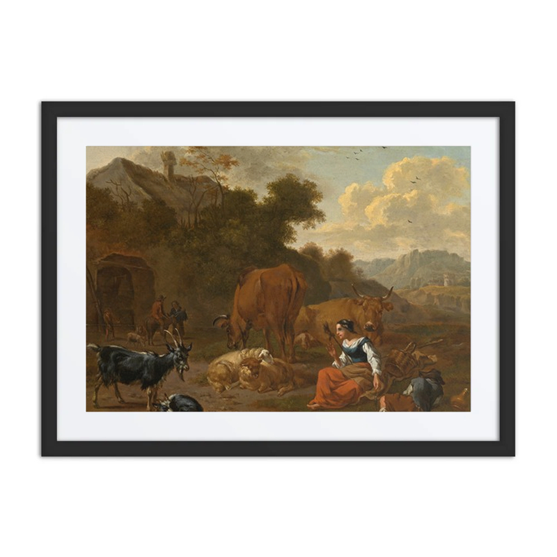 Landscape with a Spinner and Cattle