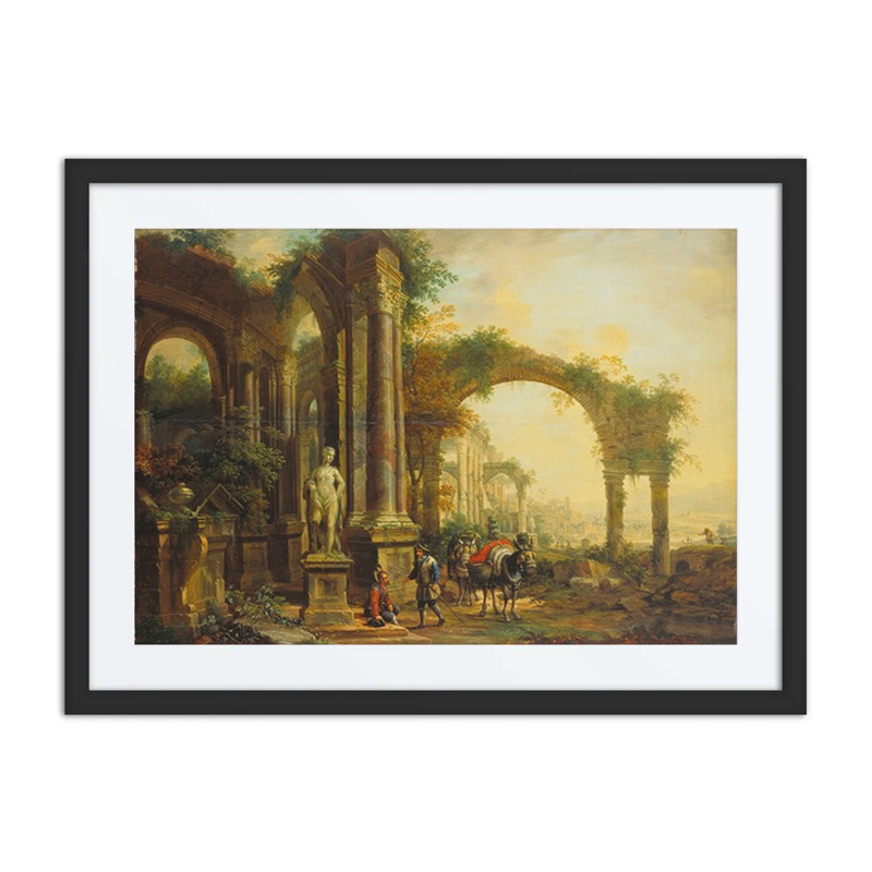Landscape with Ancient Ruins and Pack Mules