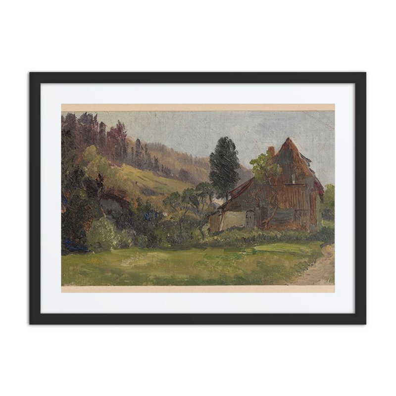 Landscape with Barn in Zlaté Hory
