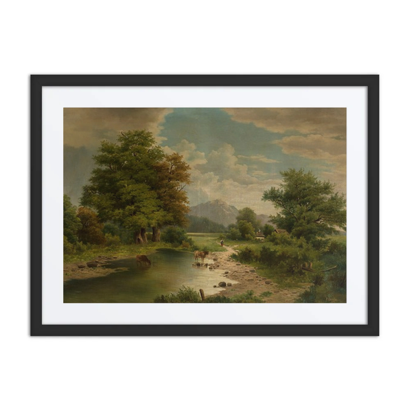 Landscape with Cows at a Waterhole