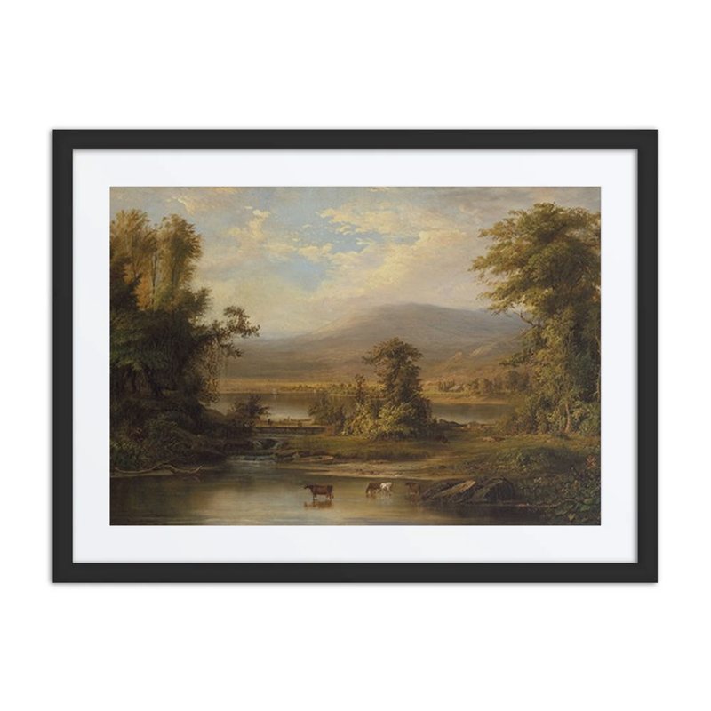 Landscape with Cows Watering in a Stream
