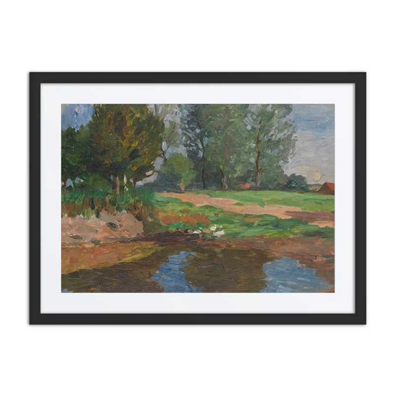 Landscape with Ducks by a Pond