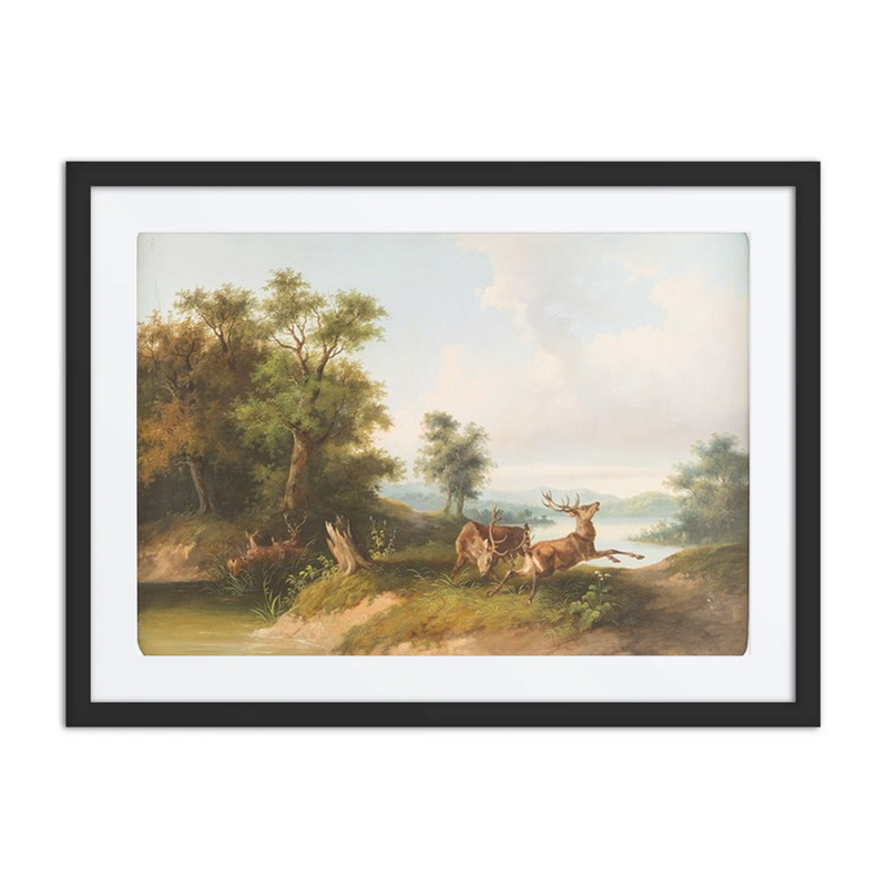 Landscape with Fighting Stags